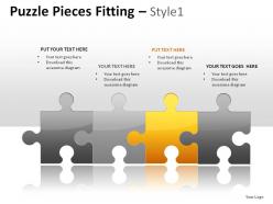 Puzzle pieces fitting style 1 powerpoint presentation slides