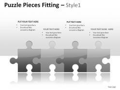 Puzzle pieces fitting style 1 powerpoint presentation slides