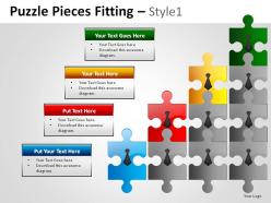 Puzzle pieces fitting style 1 powerpoint presentation slides