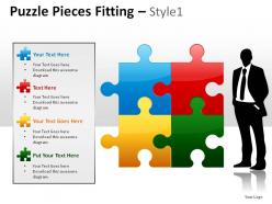 Puzzle pieces fitting style 1 powerpoint presentation slides