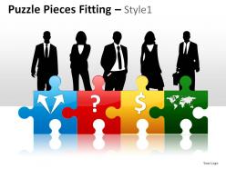 Puzzle pieces fitting style 1 powerpoint presentation slides