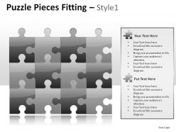 Puzzle pieces fitting style 1 powerpoint presentation slides