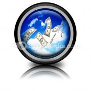 Dollar bills fly in flocks powerpoint icon cc