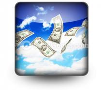 Dollar bills fly in flocks powerpoint icon s