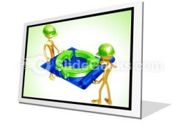 Green construction building powerpoint icon f