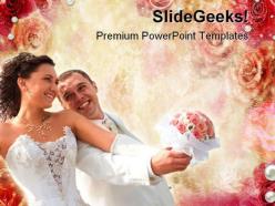 Abstract roses wedding powerpoint templates and powerpoint backgrounds 0411