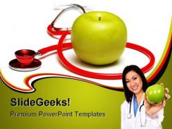 An apple a day health powerpoint backgrounds and templates 1210