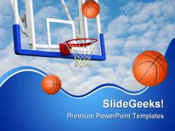 Basketballs net sports powerpoint backgrounds and templates 1210