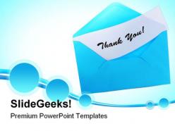 Blue envelope with thank you festival powerpoint backgrounds and templates 1210