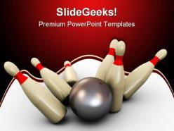 Bowling sports powerpoint templates and powerpoint backgrounds 0511