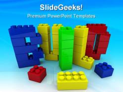 Build word in toy education powerpoint templates and powerpoint backgrounds 0111