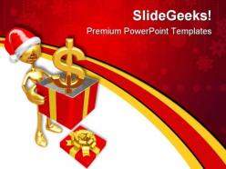 Christmas gift dollar money powerpoint templates and powerpoint backgrounds 0711