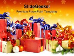 Christmas gifts festival powerpoint backgrounds and templates 0111