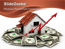 Cost of home rises realestate powerpoint backgrounds and templates 1210