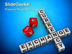 Currency exchange dice business powerpoint backgrounds and templates 1210