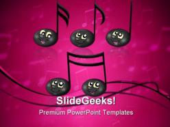 Cute music notes entertainment powerpoint templates and powerpoint backgrounds 0311