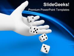 Dice rolling from hand game powerpoint templates and powerpoint backgrounds 0211