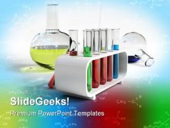 Flasks and test tubes science powerpoint templates and powerpoint backgrounds 0611