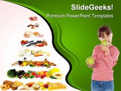 Food pyramid health powerpoint templates and powerpoint backgrounds 0611