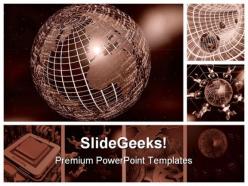 Framed computer collage globe powerpoint backgrounds and templates 1210