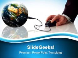 Global earth mouse powerpoint templates and powerpoint backgrounds 0211