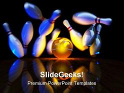 Glowing ball does strike sports powerpoint backgrounds and templates 1210