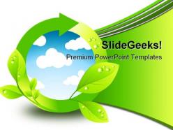 Green environment element nature powerpoint background and template 1210