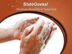 Hand wash health powerpoint background and template 1210