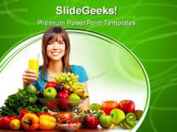 Juice vegetables and fruits food powerpoint templates and powerpoint backgrounds 0411