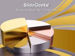 Metallic pie chart business powerpoint templates and powerpoint backgrounds 0711