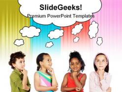 Multiethnic group children powerpoint backgrounds and templates 1210