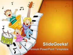 Musical notes entertainment powerpoint templates and powerpoint backgrounds 0411