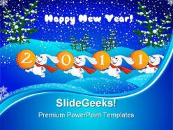 New year rabbits 2011 future powerpoint templates and powerpoint backgrounds 0411