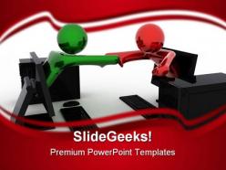 Online handshake internet powerpoint background and template 1210