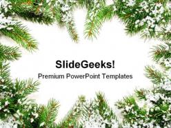 Pine frame christmas powerpoint background and template 1210