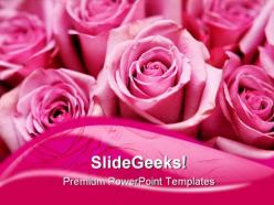 Pink roses beauty powerpoint templates and powerpoint backgrounds 0411