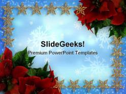 Poinsettias and stars christmas powerpoint templates and powerpoint backgrounds 0711