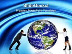 Push globe business powerpoint templates and powerpoint backgrounds 0211