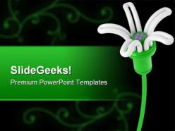 Renewable energy flower lamp environment powerpoint templates and powerpoint backgrounds 0411