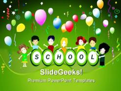 School party children powerpoint backgrounds and templates 1210