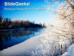 Snowy winter beauty powerpoint background and template 1210