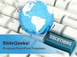 Solutions global computer powerpoint background and template 1210