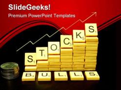 Stocks bulls market business powerpoint backgrounds and templates 1210