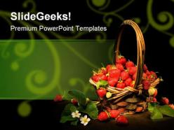 Strawberry basket food powerpoint templates and powerpoint backgrounds 0211