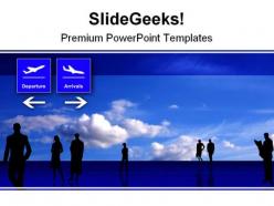 Stylized airport travel powerpoint background and template 1210