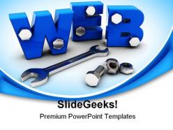 Web construction internet powerpoint backgrounds and templates 1210