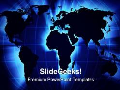 World map globe powerpoint backgrounds and templates 1210