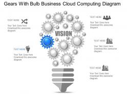 Qi gears with bulb business cloud computing diagram powerpoint template