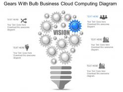 Qi gears with bulb business cloud computing diagram powerpoint template