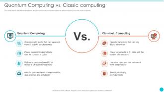 Quantum Computing Vs Classic Computing Quantum Cryptography